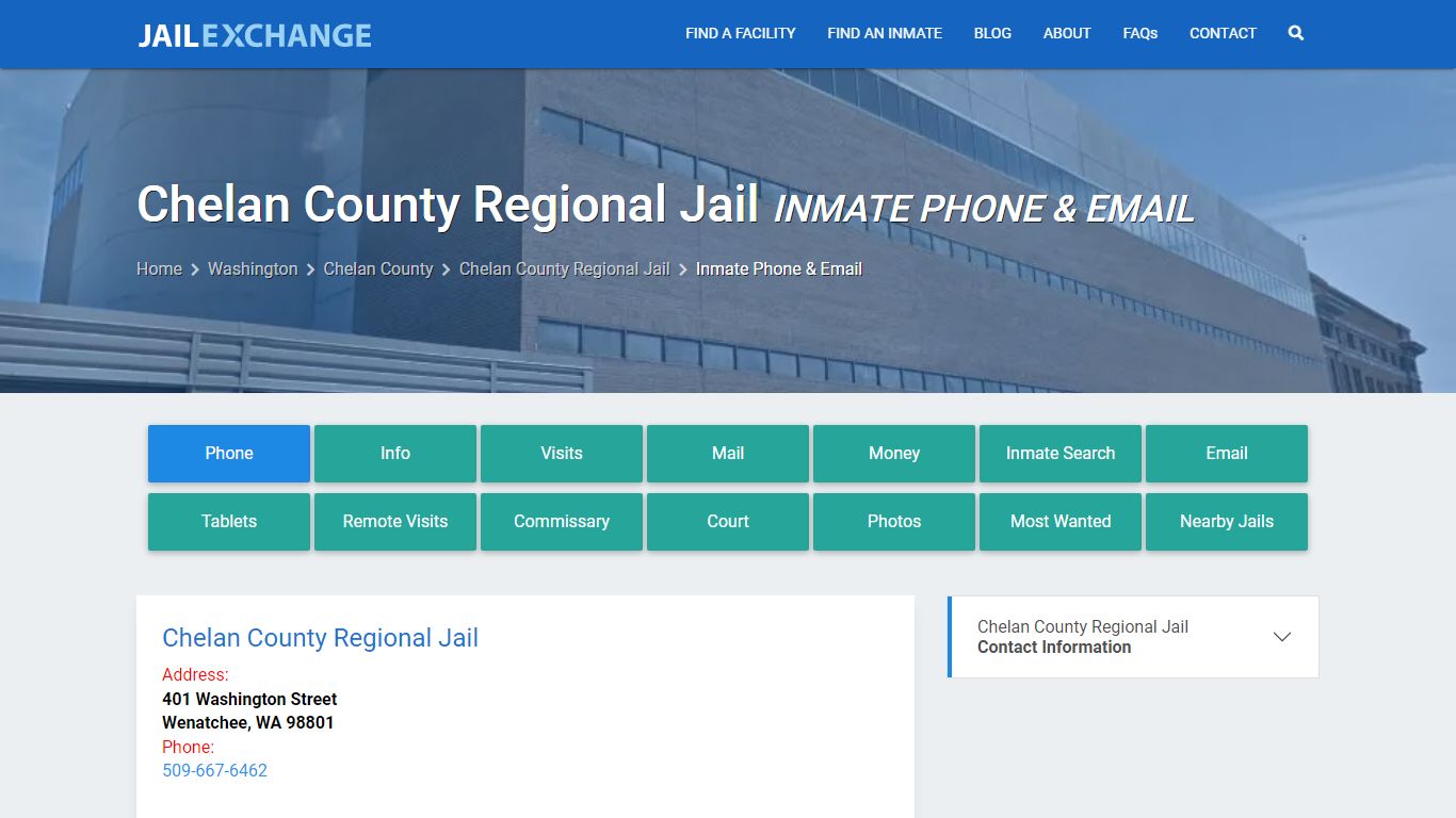 Inmate Phone - Chelan County Regional Jail, WA - Jail Exchange