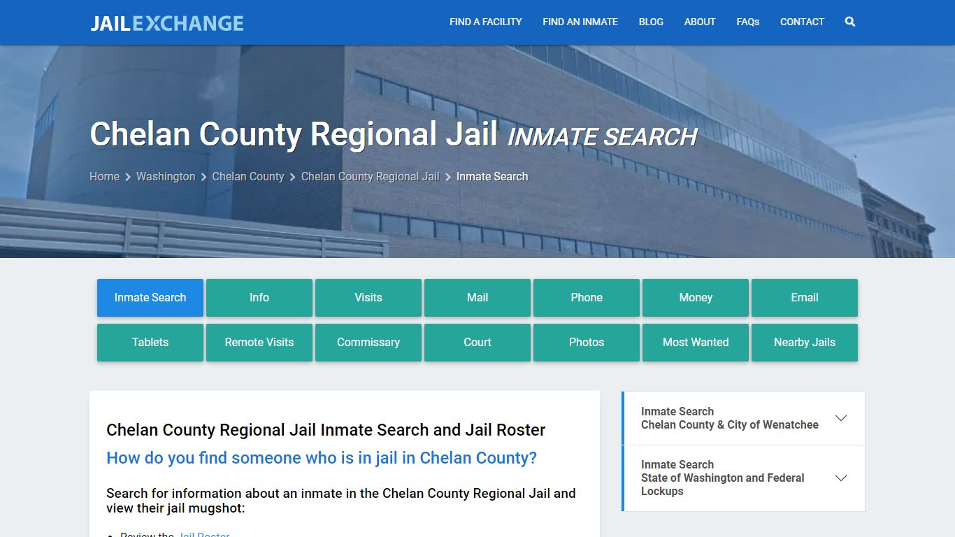 Chelan County Regional Jail Inmate Search - Jail Exchange